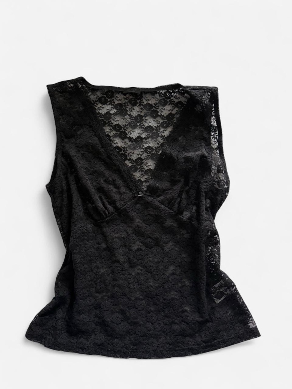 Brandy Melville Black Lace V-Neck Sleeveless Top
